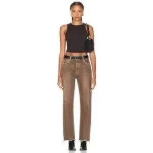 Moussy Vintage Emery Wide Straight in Brown 31”